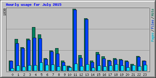 Hourly usage for July 2015